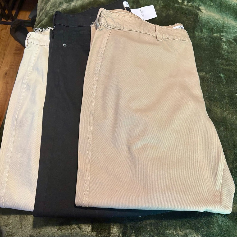 Lot of 3 Carly Jean Los Angeles Women’s Wide Leg High Waist Jeans Size 3X